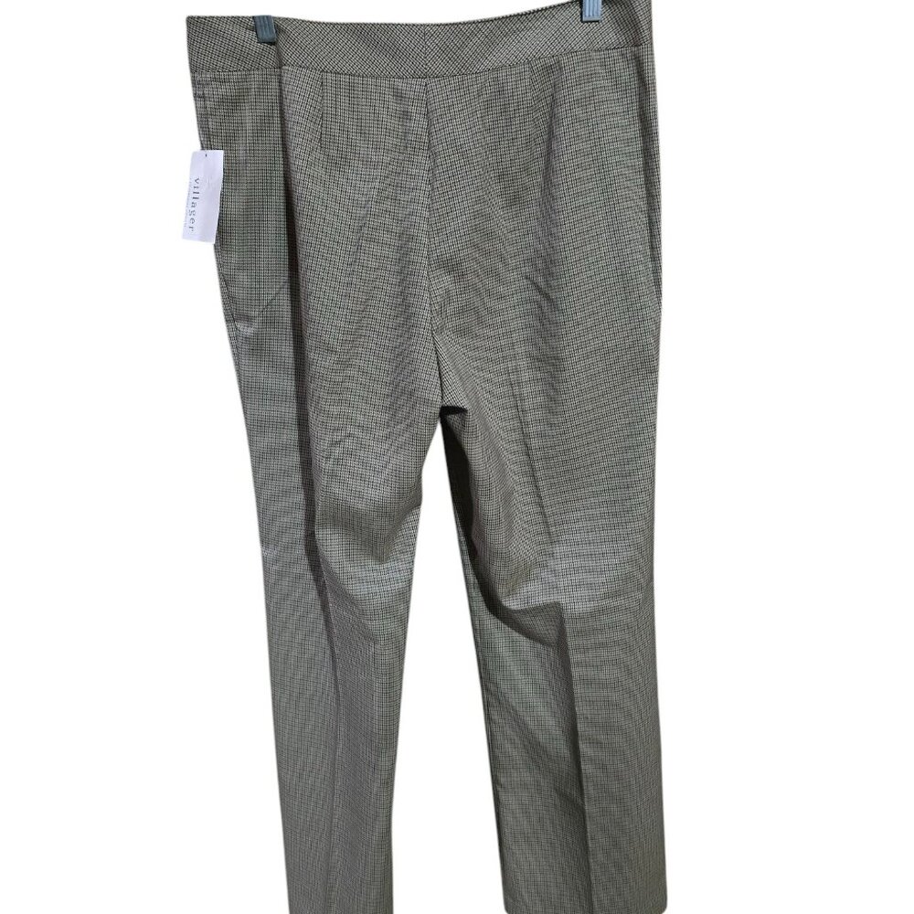 Villager Brown Plaid Pants Women's Size 12 Stretch - Picture 2 of 4